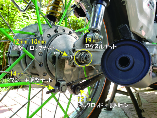 カブ110 チェーン調整方法 バイク雑記と戯言